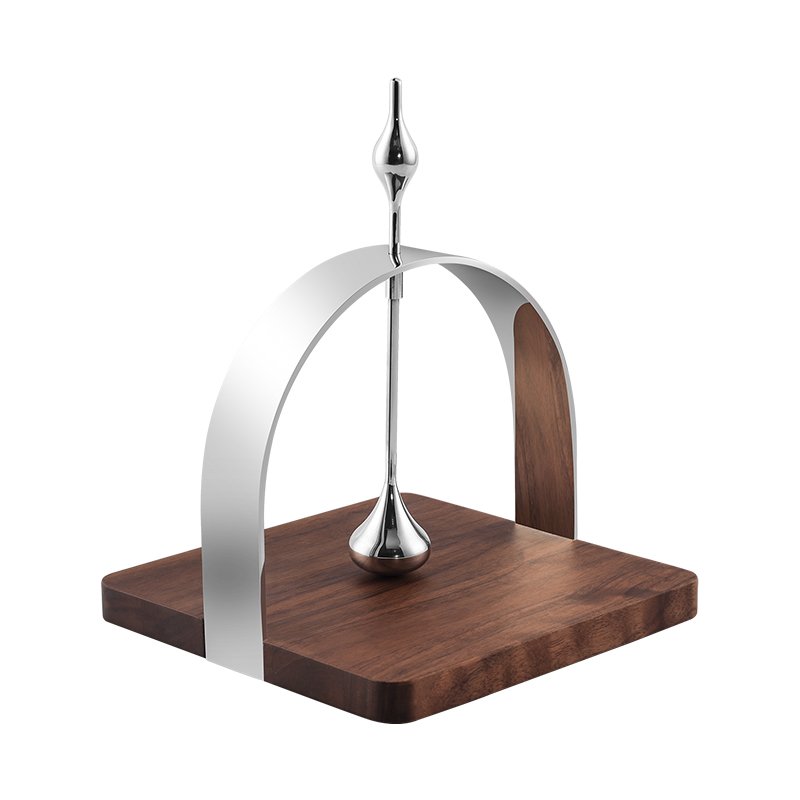 白底 Sculptural Walnut & Stainless Steel Napkin Holder - Image 1